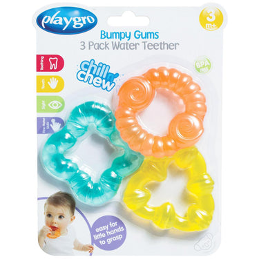 Playgro verkoelende waterbijtringen - set van 3 stuks - -speelgoed baby - speelgoed 1 jaar - baby bijtring