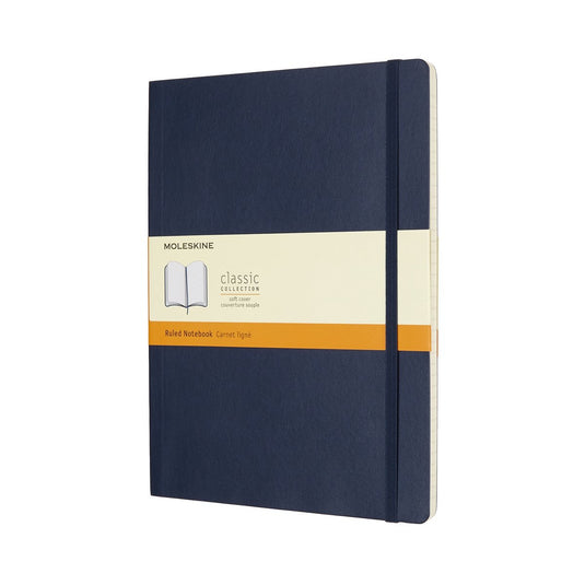 Moleskine classic notitieboek - extra large - softcover - gelinieerd - saffier blauw