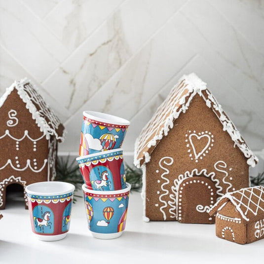 Bialetti winter wonderland espressokopjes 80 ml – set van 4 – keramiek – limited edition