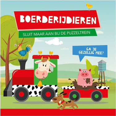 Usborne boerderijdieren- boek + puzzeltrein