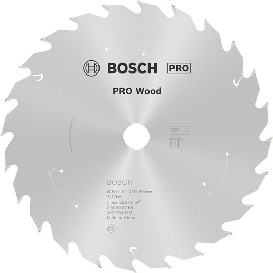Bosch 2608837681 cirkelzaagblad - 165 x 15,875 x 24t - hout