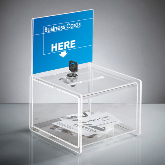 Sigel visitekaartbak - transparant - inclusief slot - 15x22x15mm cm - insteek voor a6 kaart - si-va151