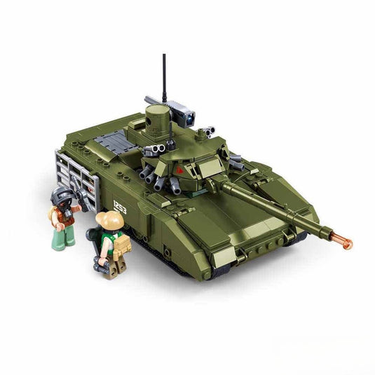 Sluban army armata groene tank bouwspeelgoed kinderen vanaf 6 jaar – constructiespeelgoed modelbouw – bouwdoos met 319 bouwstenen – m38-b1253