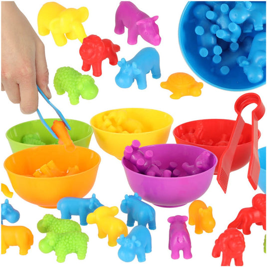 Ikonka animals safari educational learning to count montessori 36el. - uni