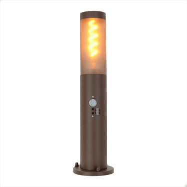 Eglo helsinki sokkellamp - staande lamp buiten - sensor - e27 - 45 cm - bruin
