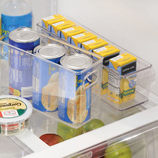 Idesign opbergbakje met handvatten large rechthoekig - transparant - nestbaar | bpa-vrij