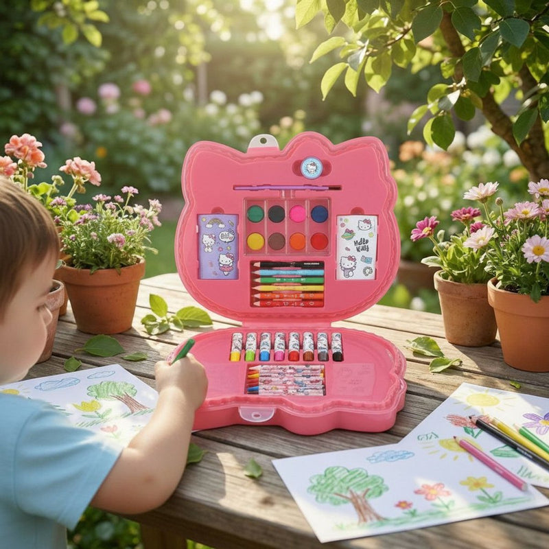 Load image into Gallery viewer, Merkloos sans marque kleurkoffer hello kitty - 34dlg.
