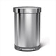 Simplehuman halfronde pedaalemmer - 60 liter - met zakkenrand - geborsteld roestvrij staal