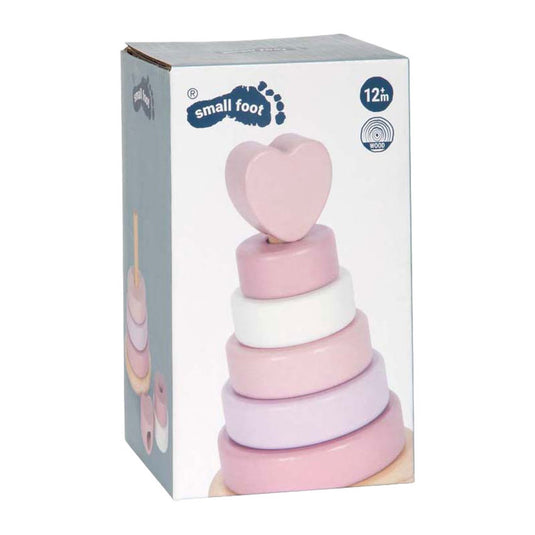 Small foot - houten stapeltoren roze - 7dlg.