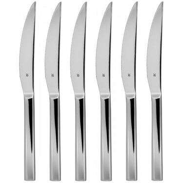 Wmf nuova steakmessen - 6-delig - rvs - ergonomisch - voor perfect snijden
