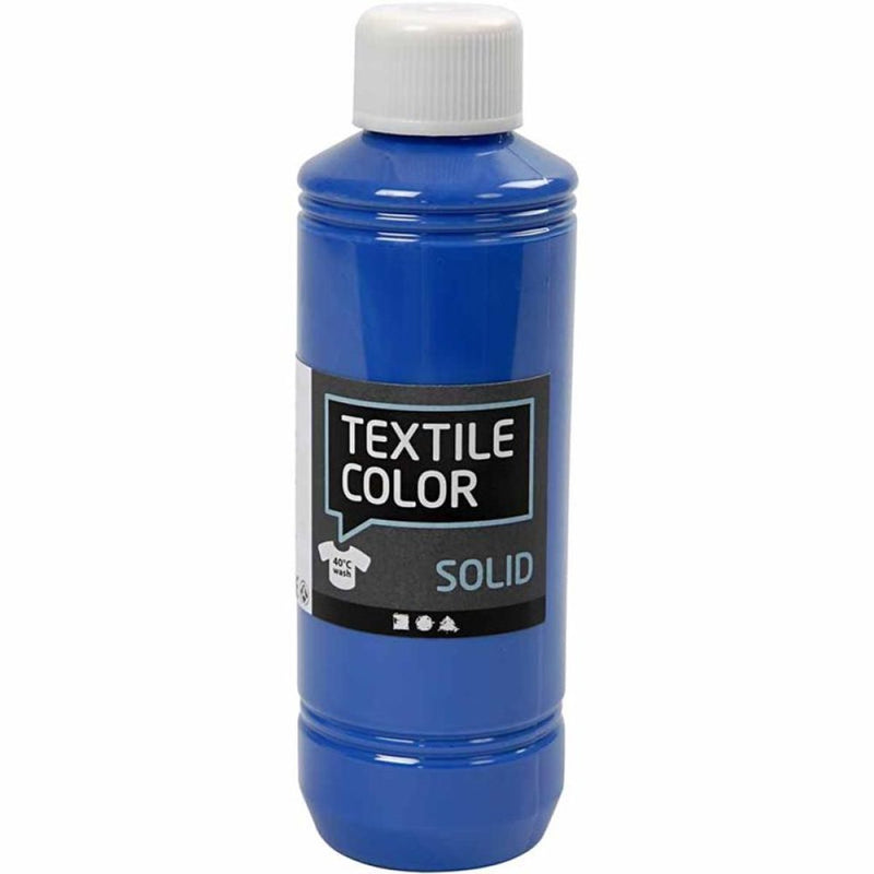 Load image into Gallery viewer, Creativ company textile color dekkende textielverf - brilliant blauw, 250ml
