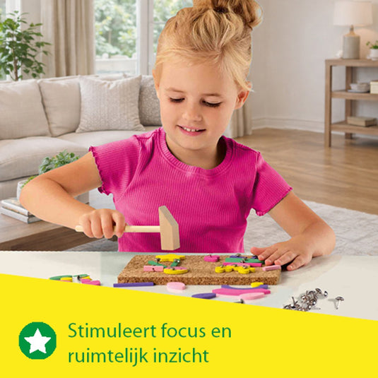 Ses creative - hamertje tik - trendy - montessori speelgoed - vrolijke kleuren - veilige spijkertjes - knutselen