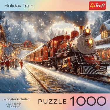 Trefl legpuzzel 1000 stukjes kerstmis holiday train puzzel volwassenen.
