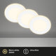 Briloner gima - set van 3 led inbouwspots - 7988036 - nachtlampje functie - apart schakelbare vlakken en ringen - memory functie - warm wit licht - ø9,3 x 3 cm - wit