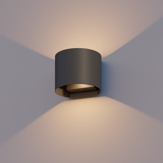 Calex led wandlamp verona - oval - led up down - verstelbare stralingshoek - 7w - tuinverlichting - modern design - warm wit licht - voor binnen en buiten - zwart