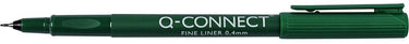 Q-connect fineliner, 0,4 mm, doos van 10 stuks, groen