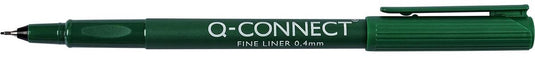 Q-connect fineliner, 0,4 mm, doos van 10 stuks, groen