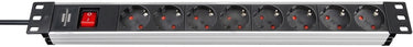 Brennenstuhl premium-line technic alu 19 8x stekkerdoos (aluminium zwart, 1390007018, voor 8 stekkers)