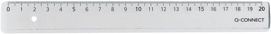 Q-connect meetlat, transparant polystereen, 20 cm 20 stuks