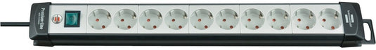 Brennenstuhl premium-line stekkerdoos 10-voudig zwart lichtgrijs 3m h05vv-f 3g1,5