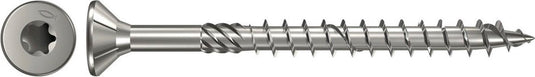 Fischer spaanplaatschroef 5x60mm - platkop - rvs a4 - deeldraad - t20 - 40566 (per 200 stuks)