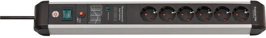 Brennenstuhl premium-protect-line 60.000a stekkerdoos met overspanningsbeveiliging 6-voudig 5m h05vv-f 3g1,5