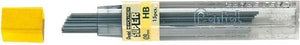 Quantore pentel vulpotlood vulling - potloodstift 0,9 mm - zwart hb - buisje à 12 stiften