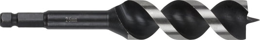 Wolfcraft - 26mm slangenboor voor houtbalken - 165mm - zeskantschacht houtboor - hex - boor voor hout - 7139000