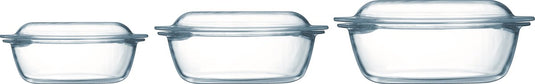 Pyrex optimum ovenschalenset 1,4 l - 2,1 l - 3 l - 21 x 18 x 8 cm - 24 x 20 x 10 cm - 27 x 23 x 11 cm