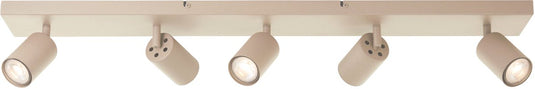 Brilliant jello - plafondlamp - led gu10 5x5w - 350 lm - 3000k - dimbaar - champagne