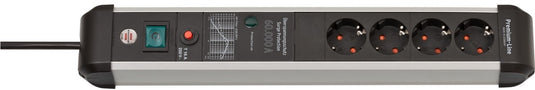 Brennenstuhl premium-protect-line 60.000a stekkerdoos met overspanningsbeveiliging 4-voudig 3m h05vv-f 3g1,5