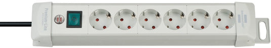 Brennenstuhl premium-line stekkerdoos 6-voudig lichtgrijs 3m h05vv-f 3g1,5