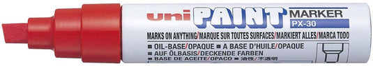 Posca uni paint px-30 rode paint marker - 4 - 8,5 mm beitelpunt - verfstift op oliebasis geschikt voor vele ondergronden zoals; glas, papier, ceramiek, plastic of metaal