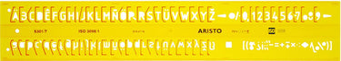 Aristo lettersjabloon - afmetingen 180x40mm - letterhoogte 7mm - h-profiel - oranje transparant - ar-5301 7