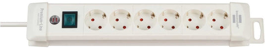 Brennenstuhl premium-line stekkerdoos 6-voudig wit 3m h05vv-f 3g1,5