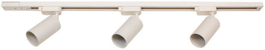 Integral 1 meter 1-fase railset wit inclusief 3x gu10 spots (excl. lichtbron) met eindkap | 3 x gu10