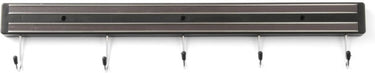 Hendi messenmagneet met 5 haken – 2 sterke magneetstrips – 470 mm – eenvoudig te monteren