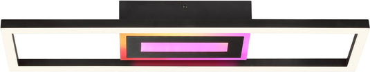 Brilliant besson - plafondlamp - led 20w - cct - 3000k-6500k - dimbaar - icrgb - afstandsbediening - zwart