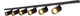 Calex railverlichting - 2 meter - gu10 fitting - 6 spots - opbouwspot - mat zwart - 1 fase