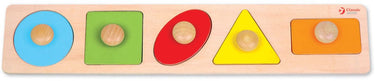 Classic world houten noppenpuzzel vormen, 5st.