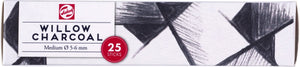 Talens houtskool medium 25 staafjes