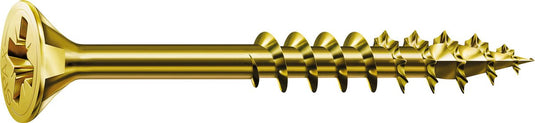 Spax universele schroef, 4 x 60 mm, 180 stuks, deeldraad, verzonken kop, kruiskop z2, 4cut, yellox - 8000000287435