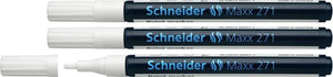Schneider schrijfwaren schneider lakmarker - maxx 271 - 1-2 mm - wit - 3 stuks - s-127149-3