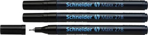 Schneider schrijfwaren schneider lakmarker - maxx 278 - 0,8 mm - zwart - 3 stuks - s-127801-3