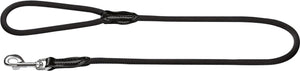 Hunter looplijn freestyle nylon rond zwart - hondenriem - 110x1 cm