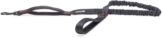 Beeztees parinca premium elastische looplijn - hondenriem - nylon - zwart - 120 cm x 25 mm