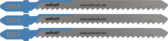 Wolfcraft - staal decoupeerzaagbladen tot 6mm - 3 stuks - hss decoupeerzaagblad met t-schacht - 8024000