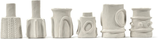 Serax set van 6 vaasjes molly beige aardewerk ø 6,5x11cm marie michielssen