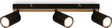 Briloner tib - plafond projector - 2172034 - zwenkbaar - aan uit via wandschakelaar - 15,5 x 5,5 x 44 cm - zwart hout