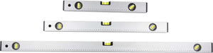 Kinzo waterpassen - waterpas set 40 60 100 cm - 0° 45° 90° - aluminium - grijs